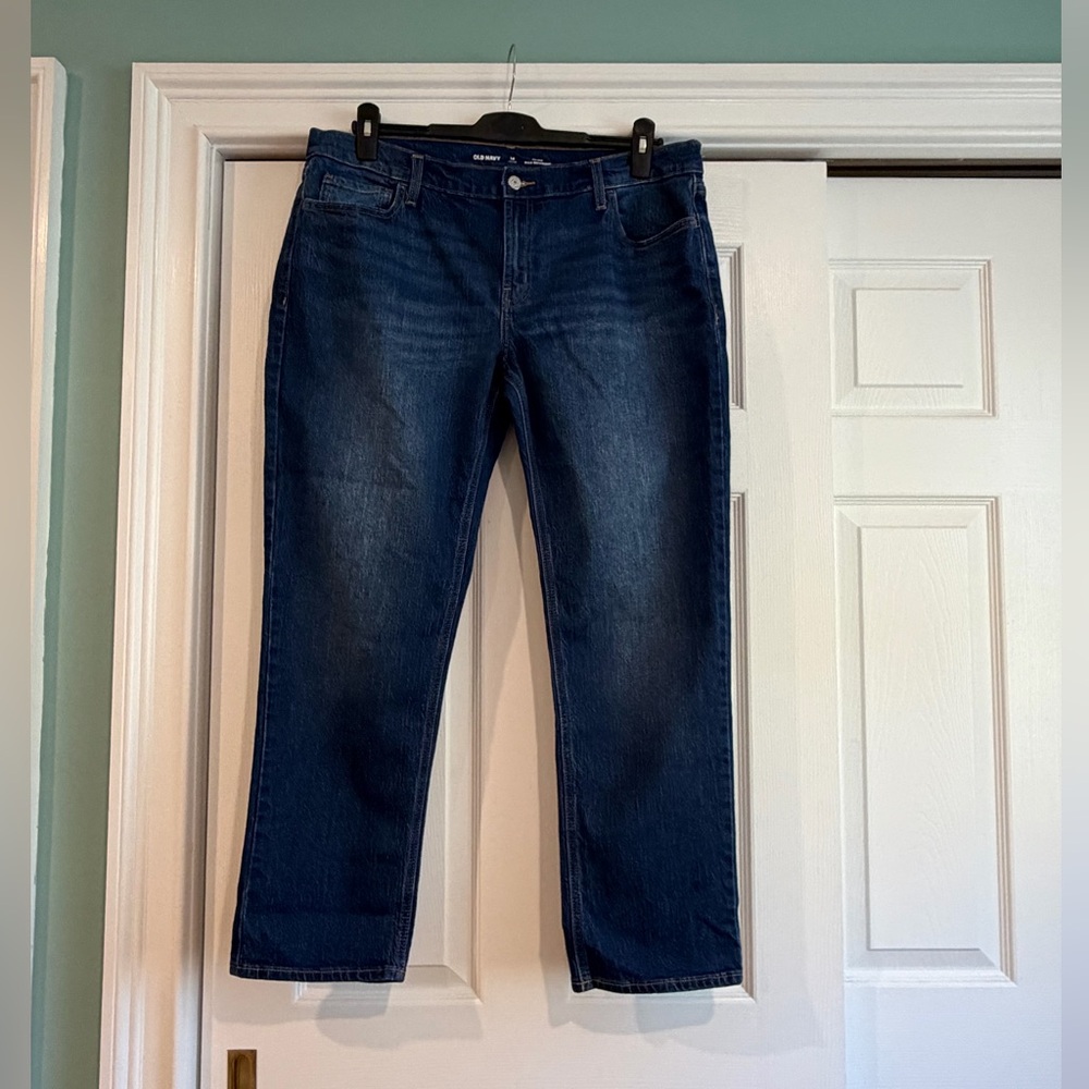 Old Navy Dark wash Blue Mid-Rise Boyfriend Jeans